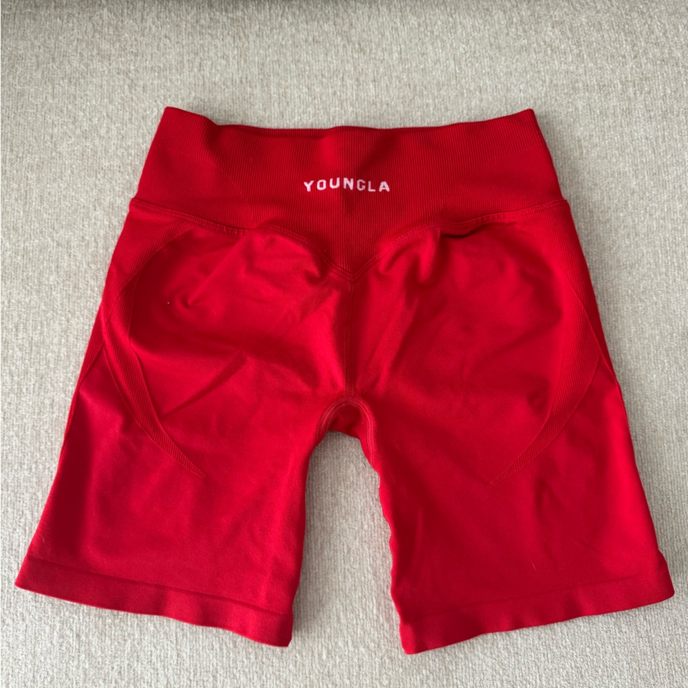 YOUNGLA W149 Curve Hourglass biker shorts 6.5" × 1 RED